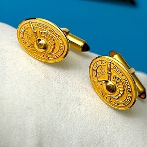 🖤Collectors💕Krementz Gold overlay West Point Military Academy Cuff Links